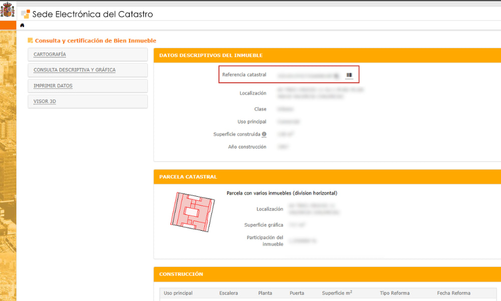 cual es la referencia catastral